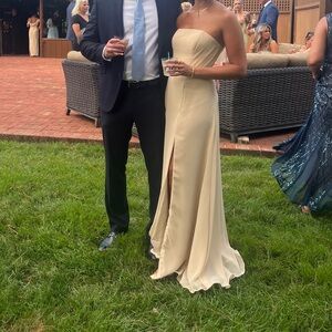 Azazie Strapless Dress in Champagne